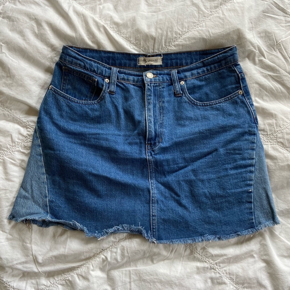 Madewell A-Line Denim Mini Skirt - Pieced Edition